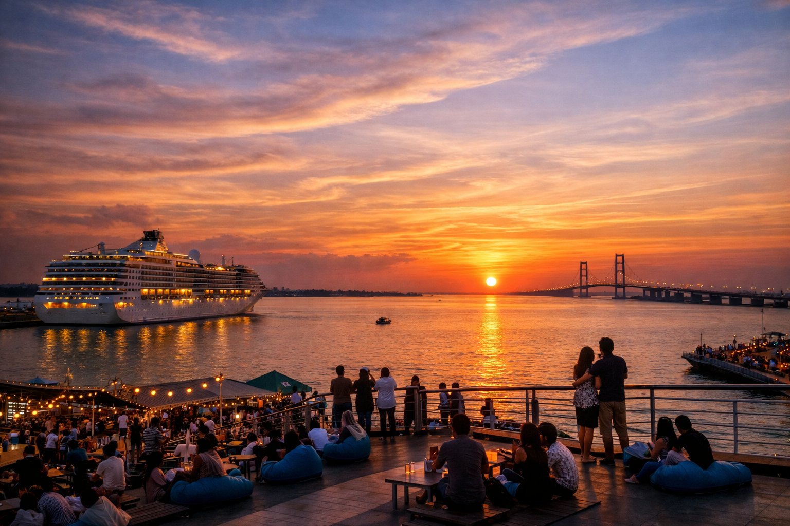 Where the Sea Holds the Sunset: An Evening at Surabaya North Quay